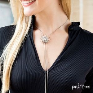 Silver & Austrian Crystal Lariat Necklace